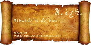 Mikulás Ákos névjegykártya