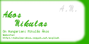 akos mikulas business card